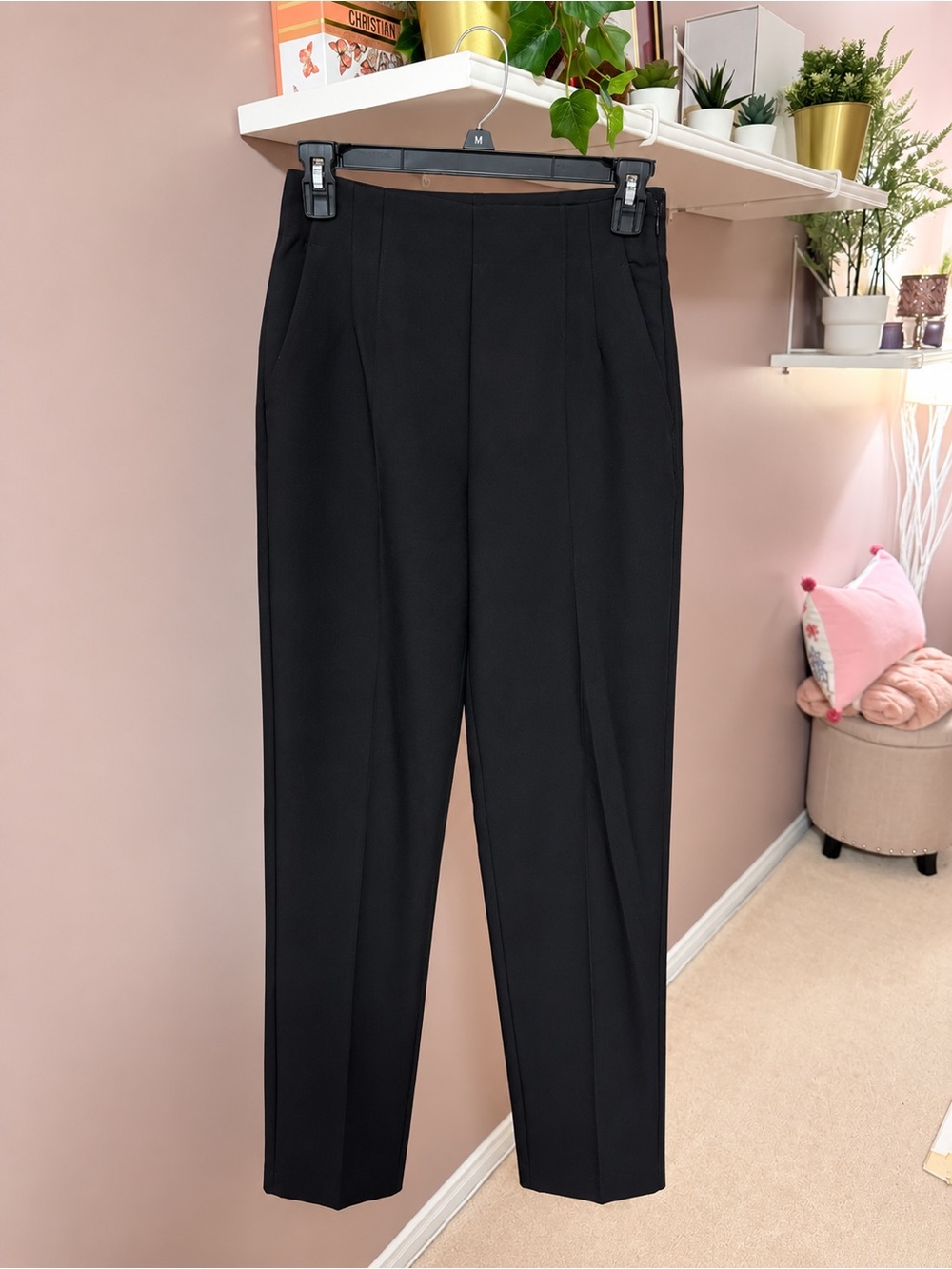 Dynamite Black Tailored Straight-Leg Trousers